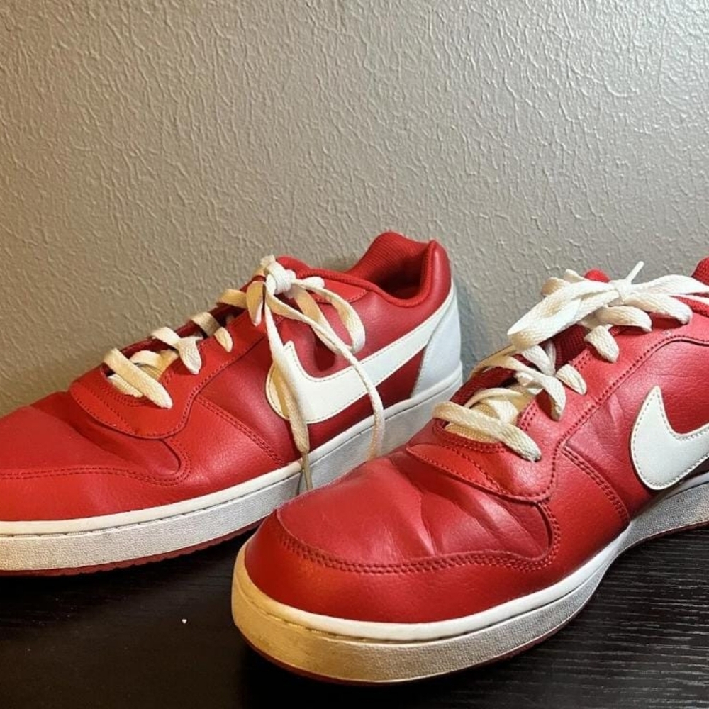 Size 12 - Nike Ebernon Low University Red White pre-owned